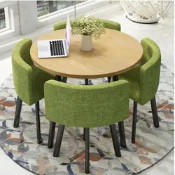 Simple reception table and chair combination negotiation table shop parlor table and office casual round table party table.