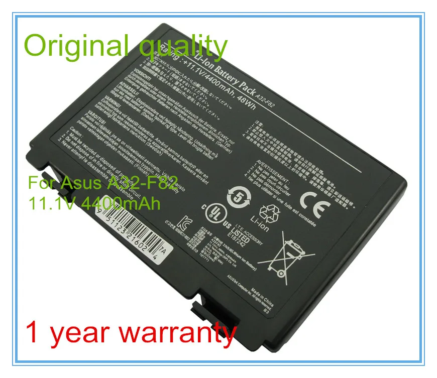 11.1V 4400mAh Original Laptop Battery A32-F82 For F82 F83S K40 K40E K6C11 F52 K50 K50IJ K51 K60 K61 K70 P50 X70