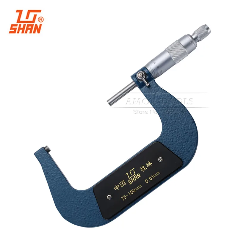 

SHAN Outside Micrometer 75-100mm/0.01mm Metric Carbide Alloy Screw Thread Gauge Caliper Measuring Tools