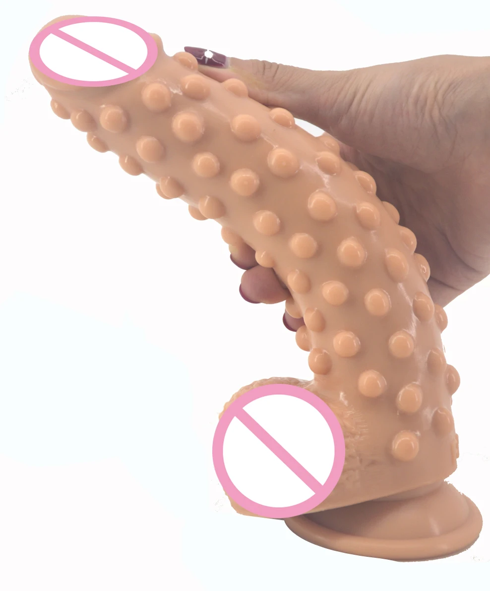 FAAK silicone realistic dildo with suction cup raised pointed extreme stimulate anal dildo big fake penis sex toys for women