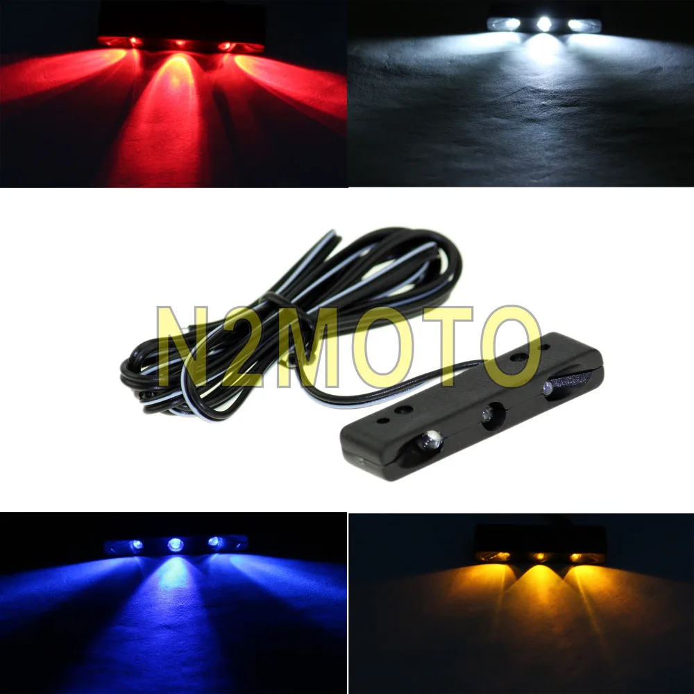 Red / White / Amber / Blue 3pcs LED Mini Super Bright Licence Plate Light Universal for Car Motorcycle LED Number Plate Lamp