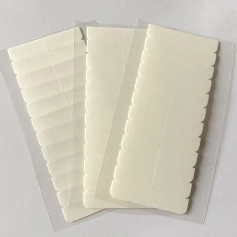 120 Tabs/Lots 10 Sheets 0.8cm*4cm No Shine White Adhesive Tape Waterproof Tape for Tape Hair Extension