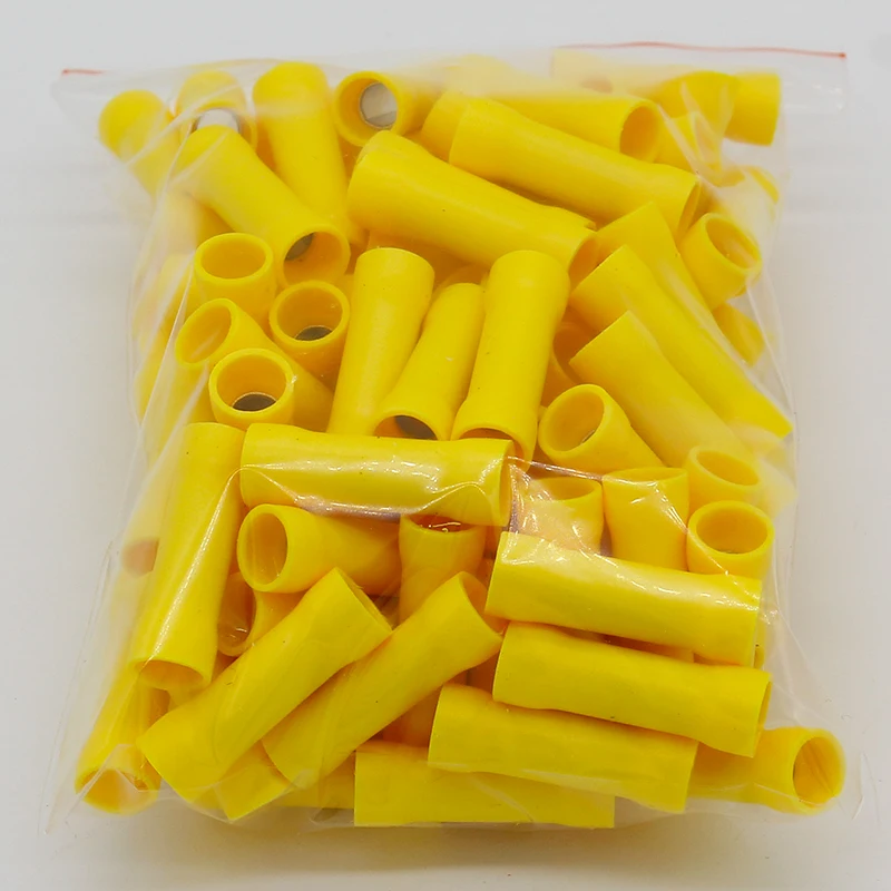 BV5 BV5.5 Full Insulating Wire Connector wire connector 50PCS/Pack Butt Connectors Crimp Electrical Wire Splice Terminal BV