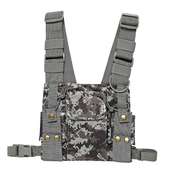 Nylon Two Way Radio Pouch Chest Front Pack Pocket Walkie Talkie