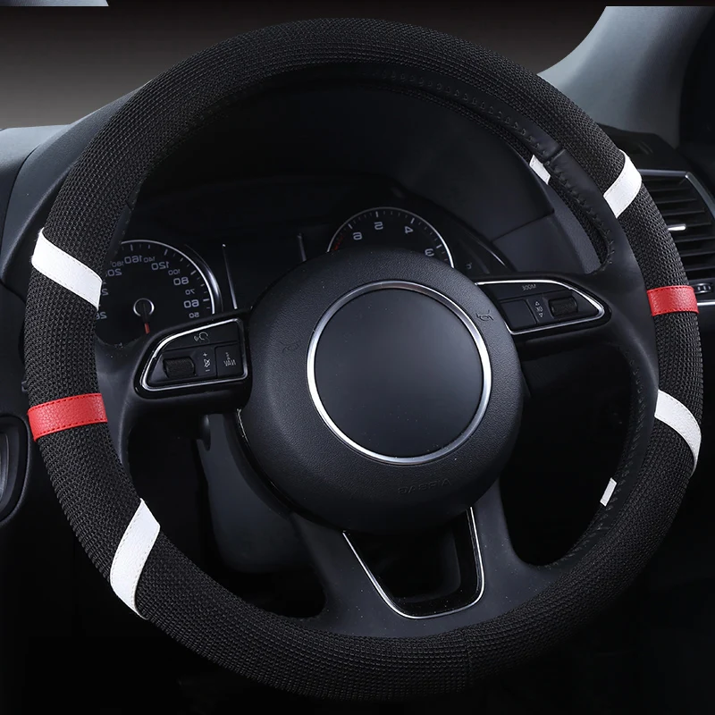 Fashion 8 Colors Flax Universal Car Steering Wheel Cover Breathable Car Accessories Braid on The Steering-wheel Car Styling