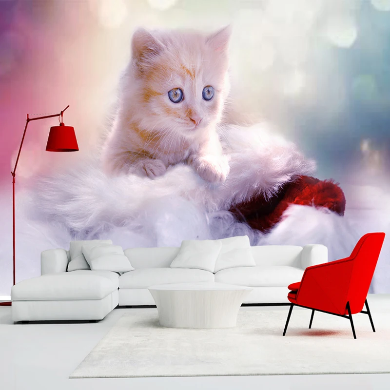 

Custom Any Size 3D Wall Mural Wallpaper Cute Cat Children Room Bedroom Photo Background Wall Decoration Non-woven Wall Covering