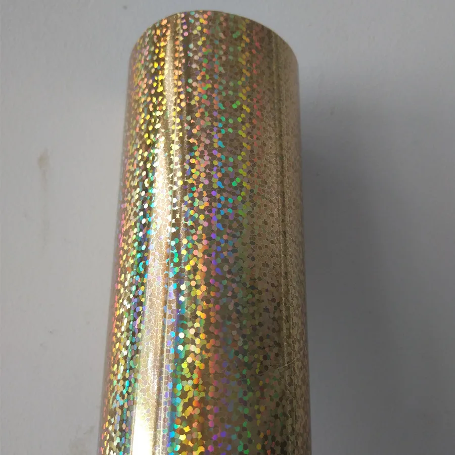 Hot stamping foil holographic foil gold A09 crystal pattern hot press on  paper or plastic materials transfer film hot foil