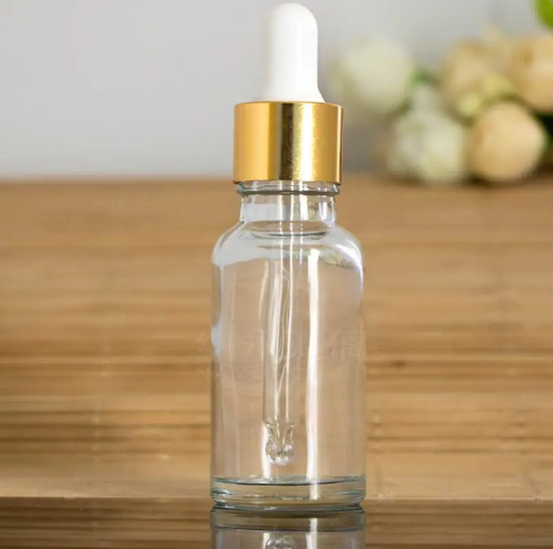 

20ml Clear Boston Round Glass Dropper Bottles 20cc Transparent Glass Essential Oil With Dropper