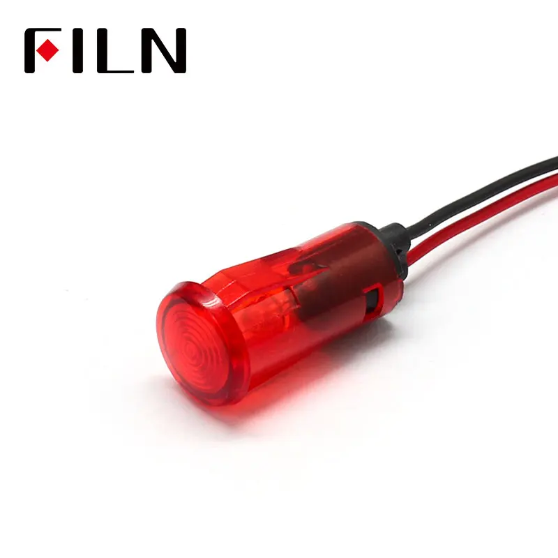 FL1P 13mm 12 v 250 V plastic indicator licht met 20 cm kabel op watermerk oppervlak