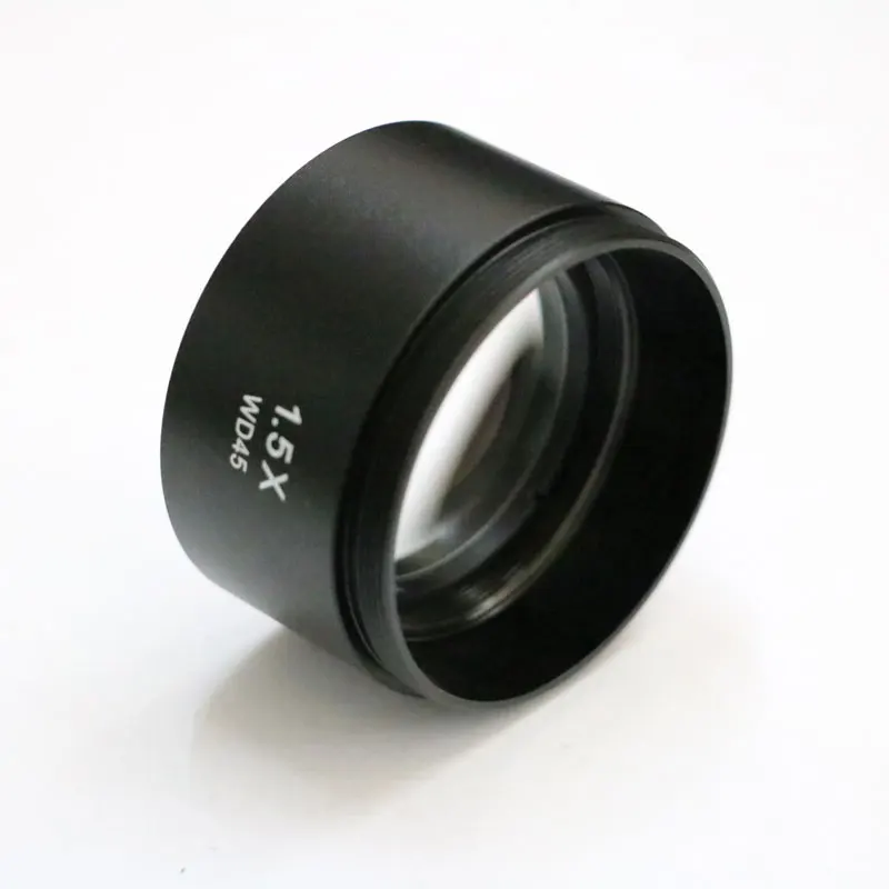 0.5X 1X 1.5X 2X Barlow Auxiliary Microscope Objective Lens Thread 48mm Mount Digital Stereo Microscope Lens for Changing View