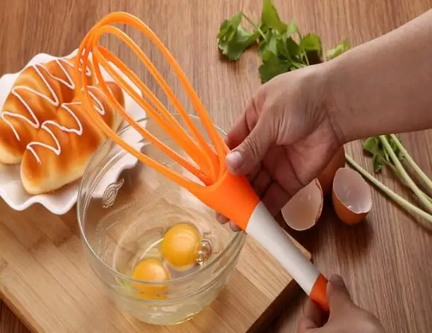 

Rotatable Mixer 2in1 Rotatable Egg Beaters Food-grade PP Whisk Cook Tools Kitchen Blender Detachable Washable Egg Mixer