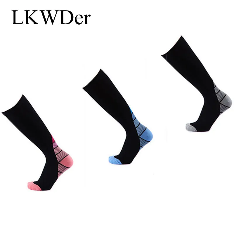 

LKWDer 1pair Men Professional Compression Socks Breathable Travel Activities Fit for Nurses Shin Splints Flight Travel Socks Men