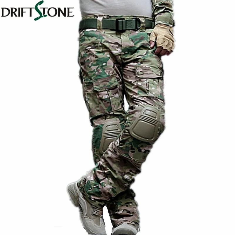 Tactical Pants Men Camouflage Frog Cargo Pants With Knee Pads Work Trousers Hunter Hiking Trousers