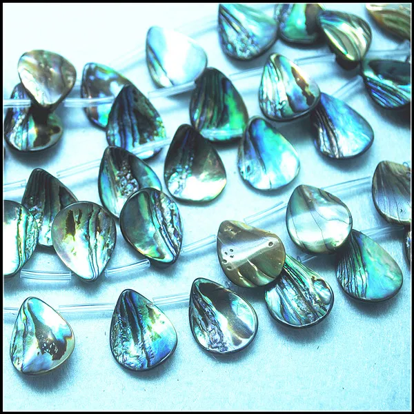 

10pcs nature abalone shell beads saltwater shell teardrops for new necklace designs size 15x20mm top drilled shape