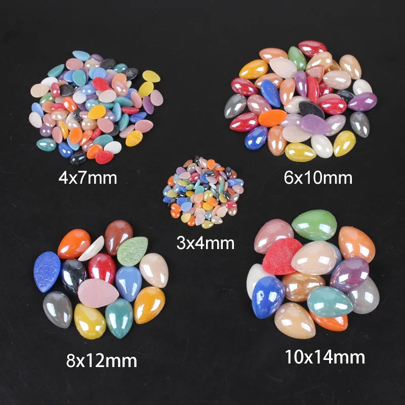 17 Color Ceramic Beads Half water drop Mix color 4mm-18mm 6 Sizes DIY Craft Flatback Pearls Stones Nail art free shipping