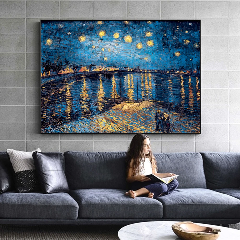 

Van Gogh Starry Night Canvas Paintings Replica On The Wall Impressionist Starry Night Canvas Pictures For Living Room Cuadros