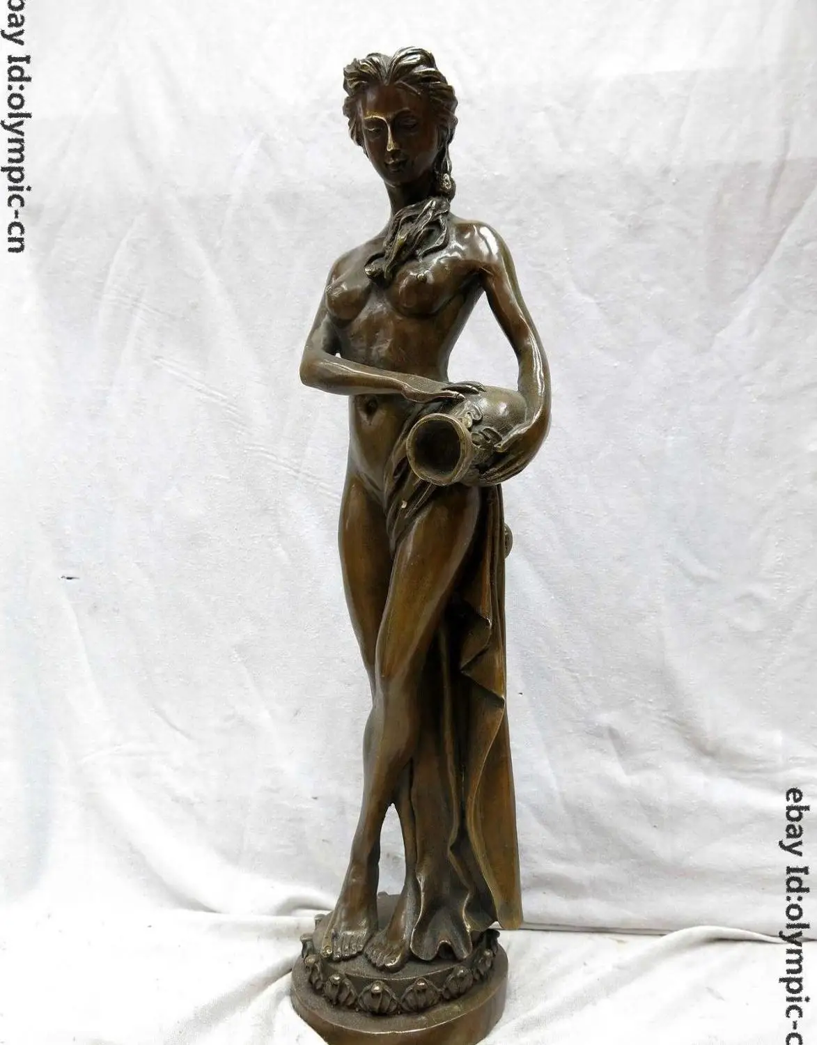 

19" China brass copper carved beautiful sculpture belle Sexy beauty Statue #5