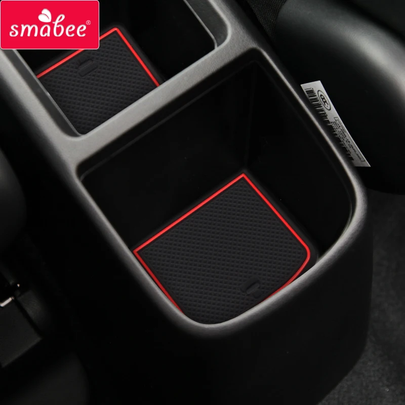 smabee car Gate Slot Pad for Honda Fit Jazz 2014 - 2018 Anti-Slip 2015 2016 2017 GK5 Non-slip Cup Holders Mats RED WHITE BLUE