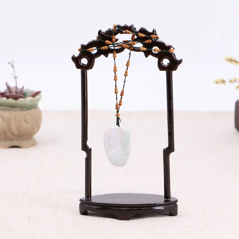 African Ebony Jewelry ornaments display complex antique necklace jade hanger pendant wood frame wood quality shooting props