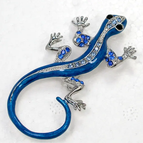 

60pcs/lot Mixed Color (Can Notes Color) Wholesale Fashion Brooch Rhinestone Enamel Gecko Corsage Pin brooches C101090