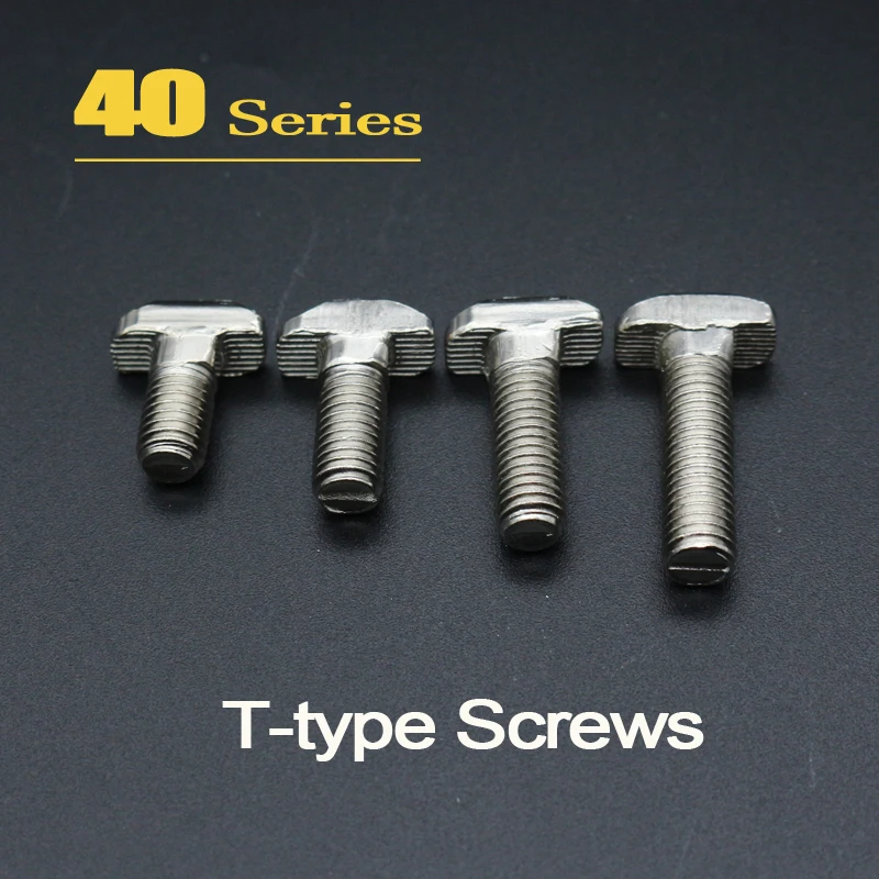 CNC 3D Printer Parts 4040 type T screw T bolt Screw for European Standard Anodized 4040 Linear Rail Aluminum Profile 50pcs