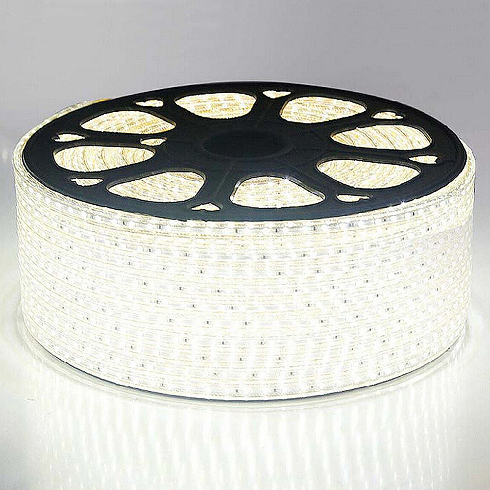 wholesale High quality 100M Cool White 5050 6000LEDs Silicone Tube led strips 220 Waterproof led 220v  CE/RoHS Approved