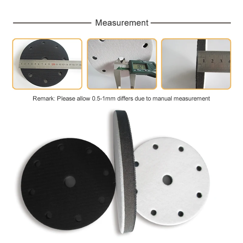 Soft Interface Pad 6 "9 หลุม 150 มิลลิเมตร Hook และ Loop Damping & ป้องกัน Sanding Pad เครื่องมืออะไหล่สำหรับ Polishing & Grinding