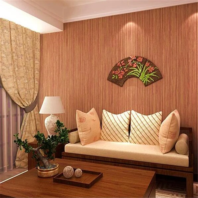 

beibehang Chinese modern plain pure imitation straw texture wallpaper woven Bedroom living room Decoration Engineering wallpaper