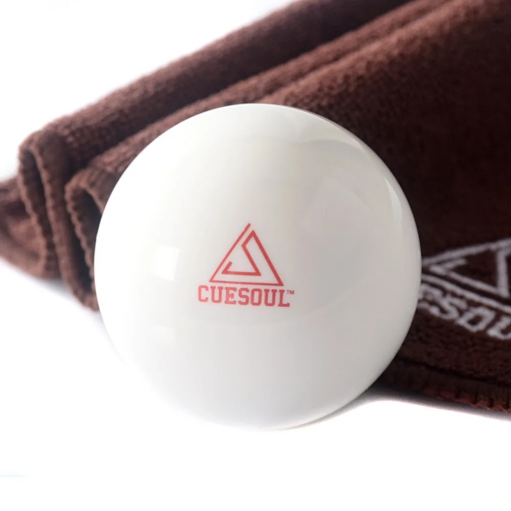 CUESOUL Pro Cup Resin 2 1/4 6oz Billiard Cue Ball, White Ball Pool Cue Ball,Cue Ball  With Clean Cue Towel