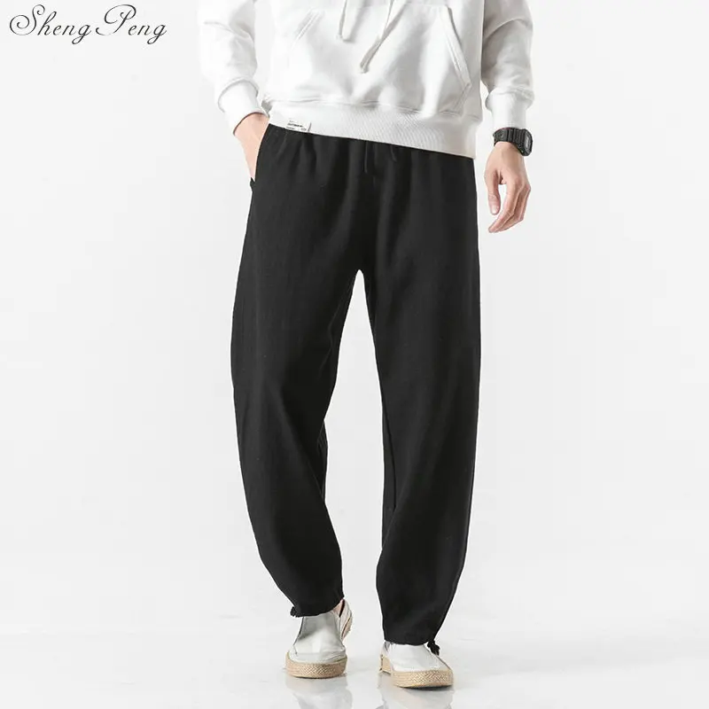 Traditional Chinese clothing for men wushu clothing kung fu pants linen male Chinese pants wing chun clothing Q773