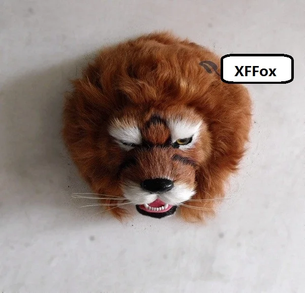 real life lion head model resin&furs open-mouth lion head wall pandent gift about 23x15x22cm xf0978