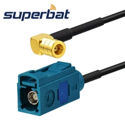 Superbat Car DAB+Radio Antenna Extension Cable Aerial Fakra Z Jack to SMB Female RG174 500cm for Alpine Beat Pure Highway