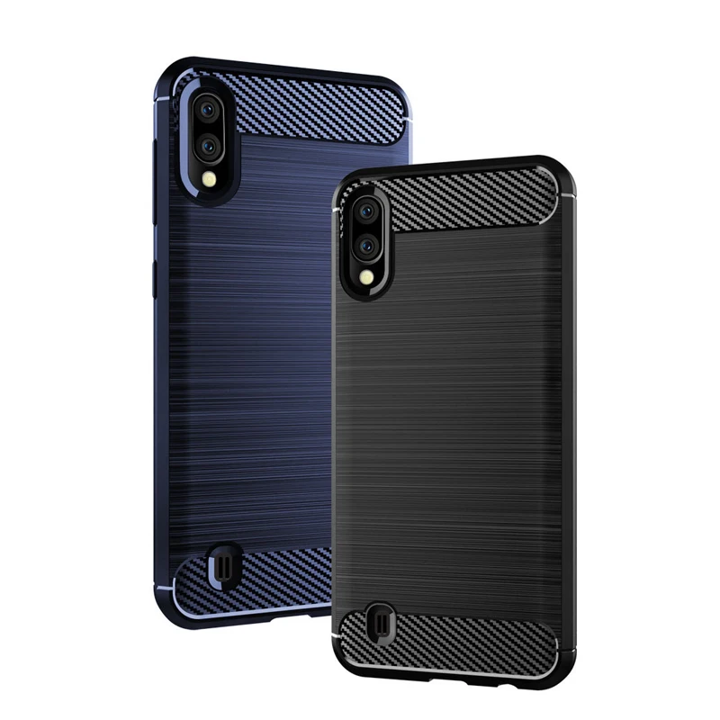 Esobest Carbon fiber Brushed texture cover For Samsung A10 A30 A50 TPU case for galaxy m10 m20 soft ultra thin case