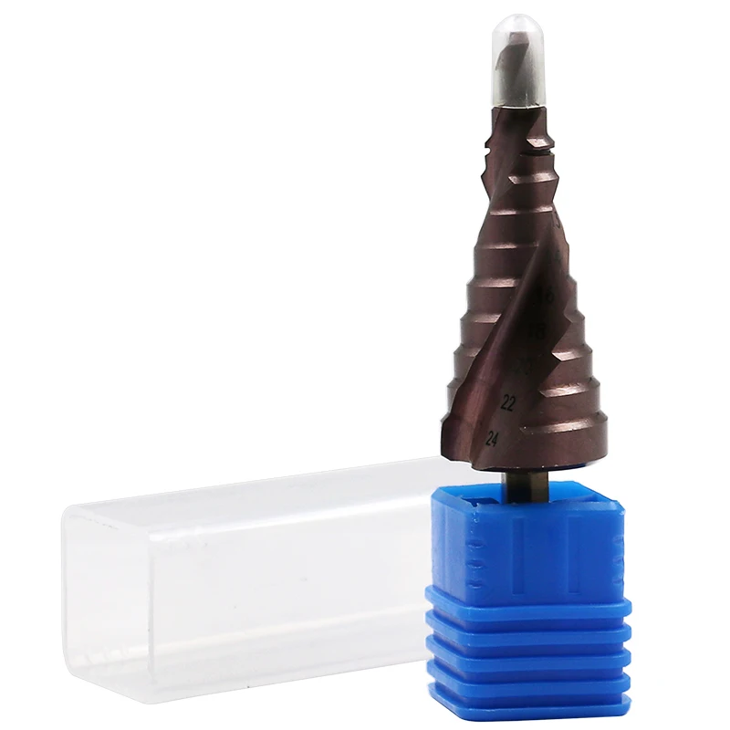 HSS Co M35 Spiral Grooved Center Drill Bit Pagoda Shape Hole Cutter 6-24mm Carbide Titanium Step Cone Drill Bit