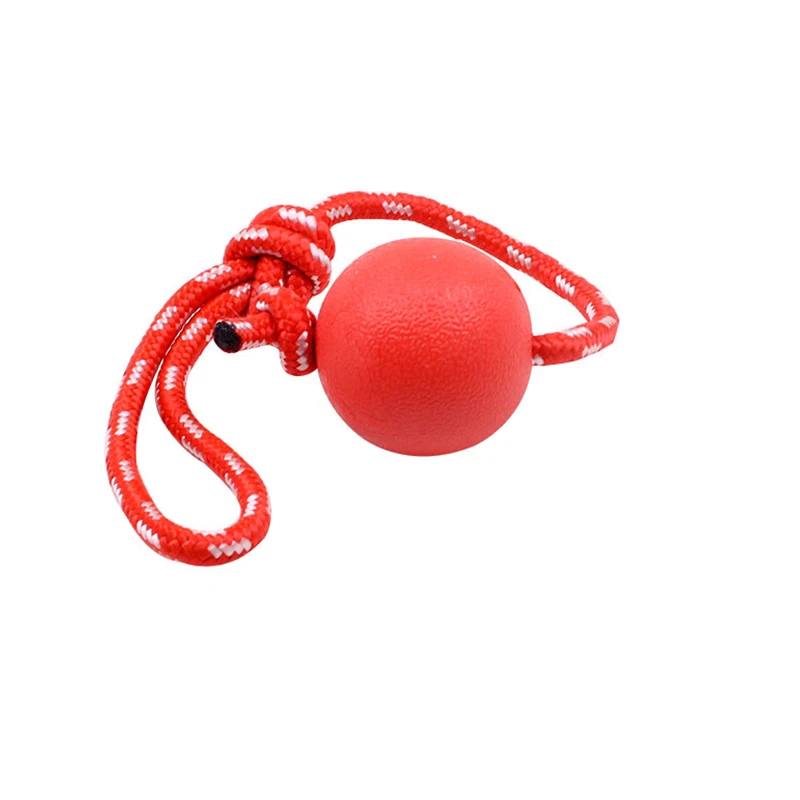 1Pcs Pet Dog toys Bite Resistant Rubber Bouncy Ball Dog Molar Teeth toy With Rope Non-toxic Pet Training Bite Solid Stretch Ball