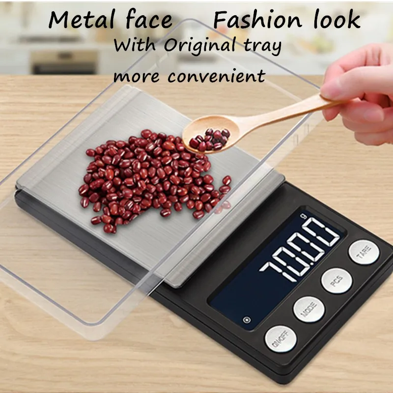 500g/0.01g 200g/0.01g Multi-function Household Electronic scale Stainless Steel portable Jewelry kitchen weight Scale 30%off