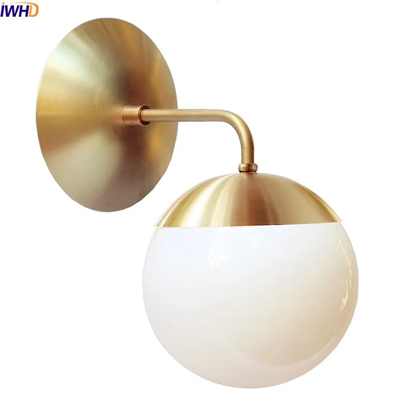 

Postmodern LED Wall Lights E27 4W Glass Ball Nordic Bedroom Sconce Fixtures Wall Lights Fixtures Bathroom Mirror Light Arandelas