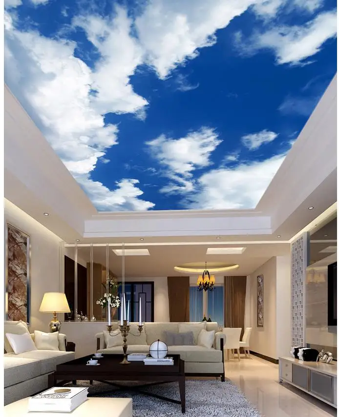 Blue sky ceiling ceiling frescoes Landscape wallpaper murals papel parede mural wallpaper ceilings