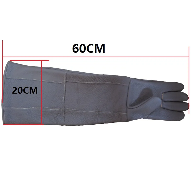 Thicken Anti-bite Leather Gloves Tactical Animal Training Feeding Safety Gloves Dog Cat Snake Anti Bite Anti-scratch Length 60cm