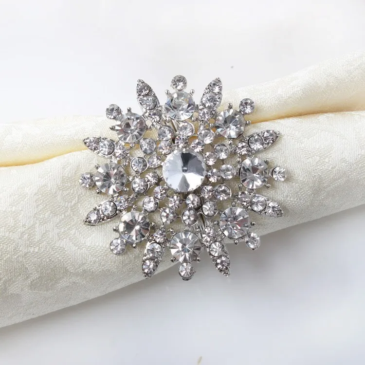 

10pcs/lot Rhinestone Napkin Ring Serviette Holder Napkin buckle for Wedding Party Decoration