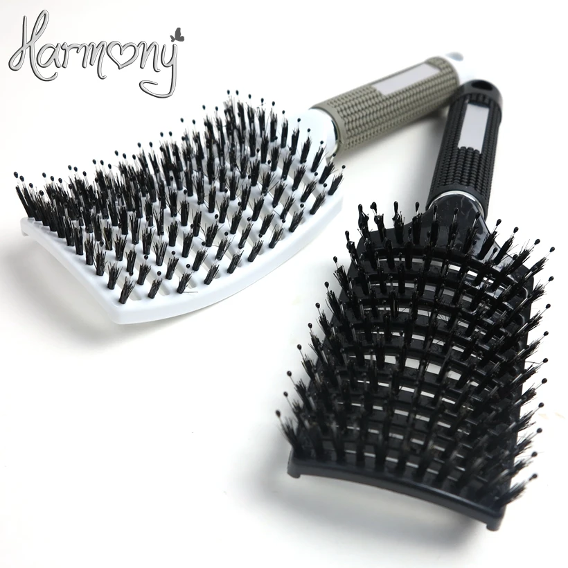 

12pcs new scale shape Nylon & Boar Bristle hair brush Antistatic Hairdressing Styling Hair Extensions Brush Comb