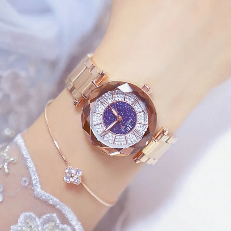 Luxury Crystal bracelet  Watch Women Rose Gold Quartz Watch Date Clock Female Ladies Wristwatches relogio feminino Girls Gift