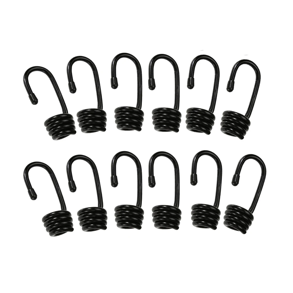 12pcs/set Strong Durable Steel Wire End Hooks for 6mm Marine Boat Kayak Shock Cord Bungee Rope Luggage Tie Down Straps DIY