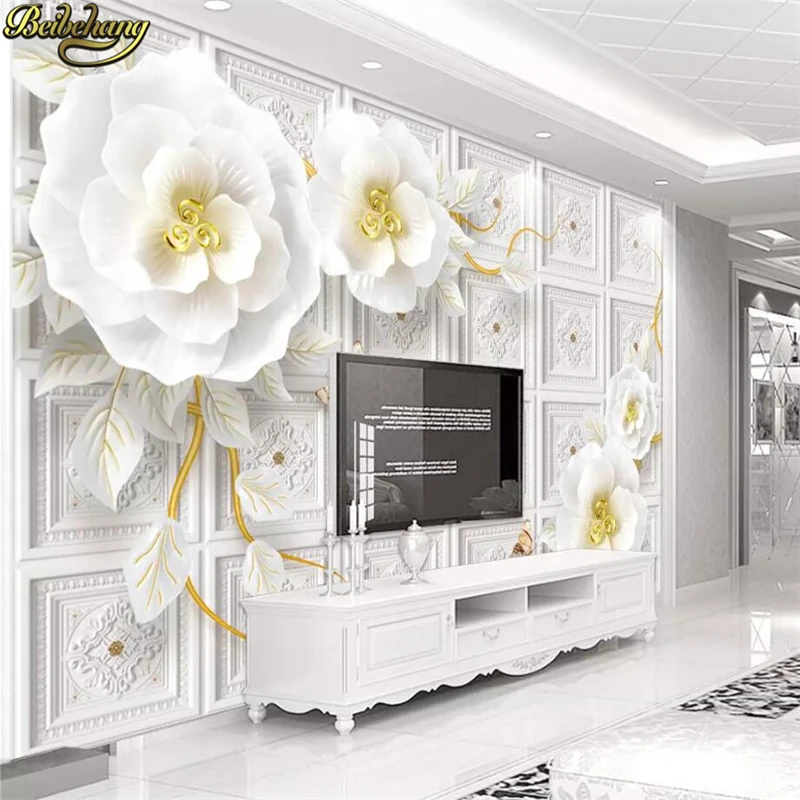 

beibehang Custom Embossed rose European soft bag jewelry photo wallpapers for living room TV background 3D wall paper home decor