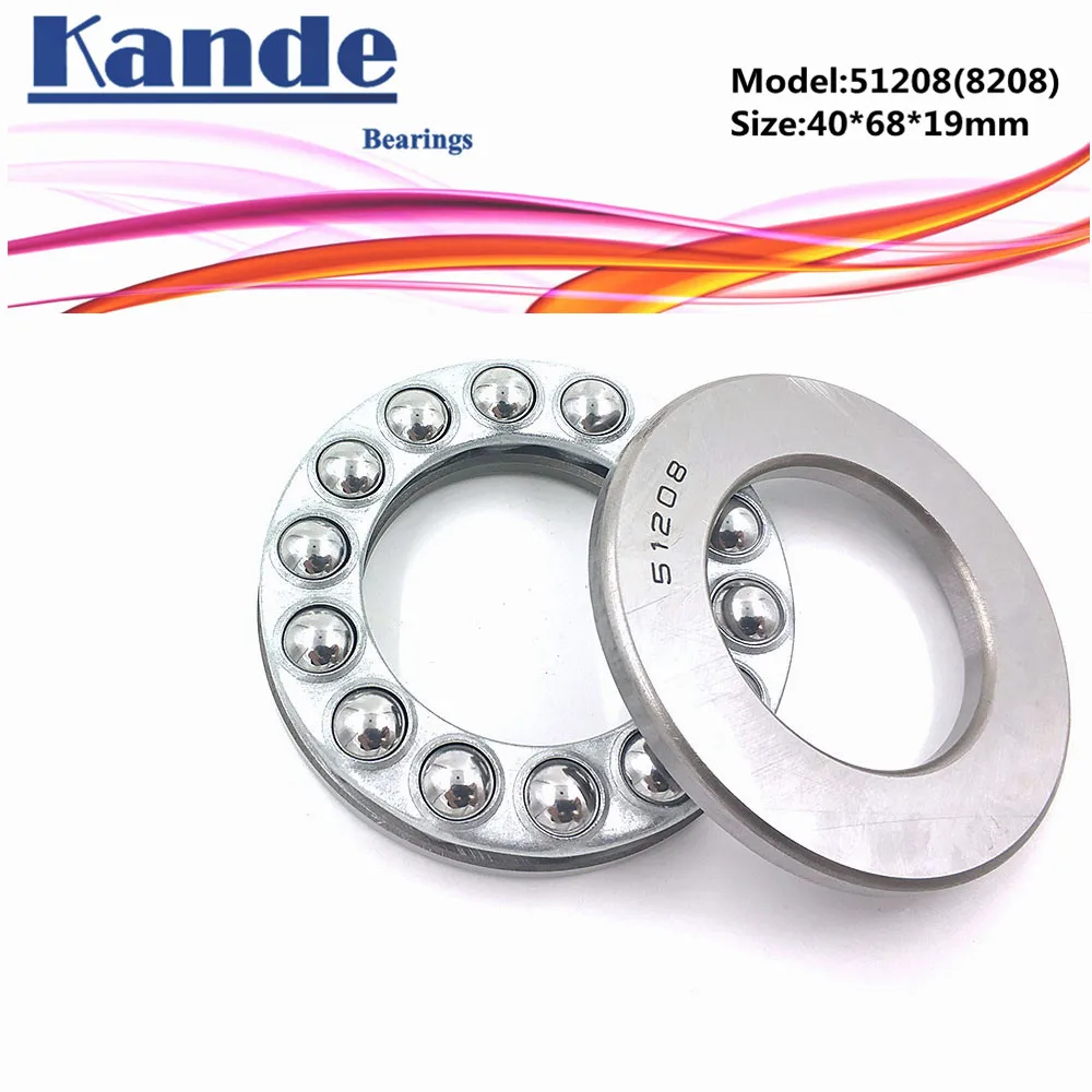 

Kande 51208 8208 40x68x19 bearing 2pcs Flat Thrust Ball Bearing Axial thrust bearing 51208