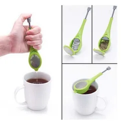 Infusor de té con émbolo integrado, bolsa de té reutilizable de sabor intenso saludable, colador de plástico para té y café, medida de remolino, agitador y prensa