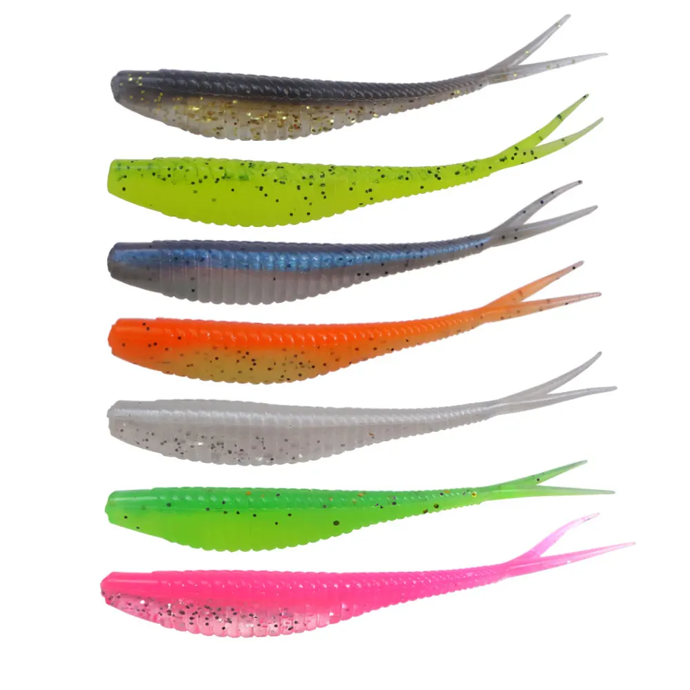 Hexakill 10Pcs/Lot 7cm 1.8g Silicone Worm Shad Soft Lures Artificial Fishing Baits Carp Fishing Tackle