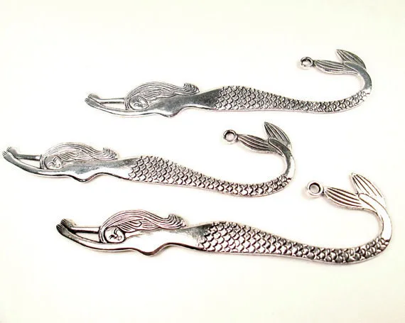 

10pcs 118mmx35mm Antique Bronze/Antique Silver Mermaid Bookmark Pendant Charm/Finding,DIY Accessory Jewellry Making