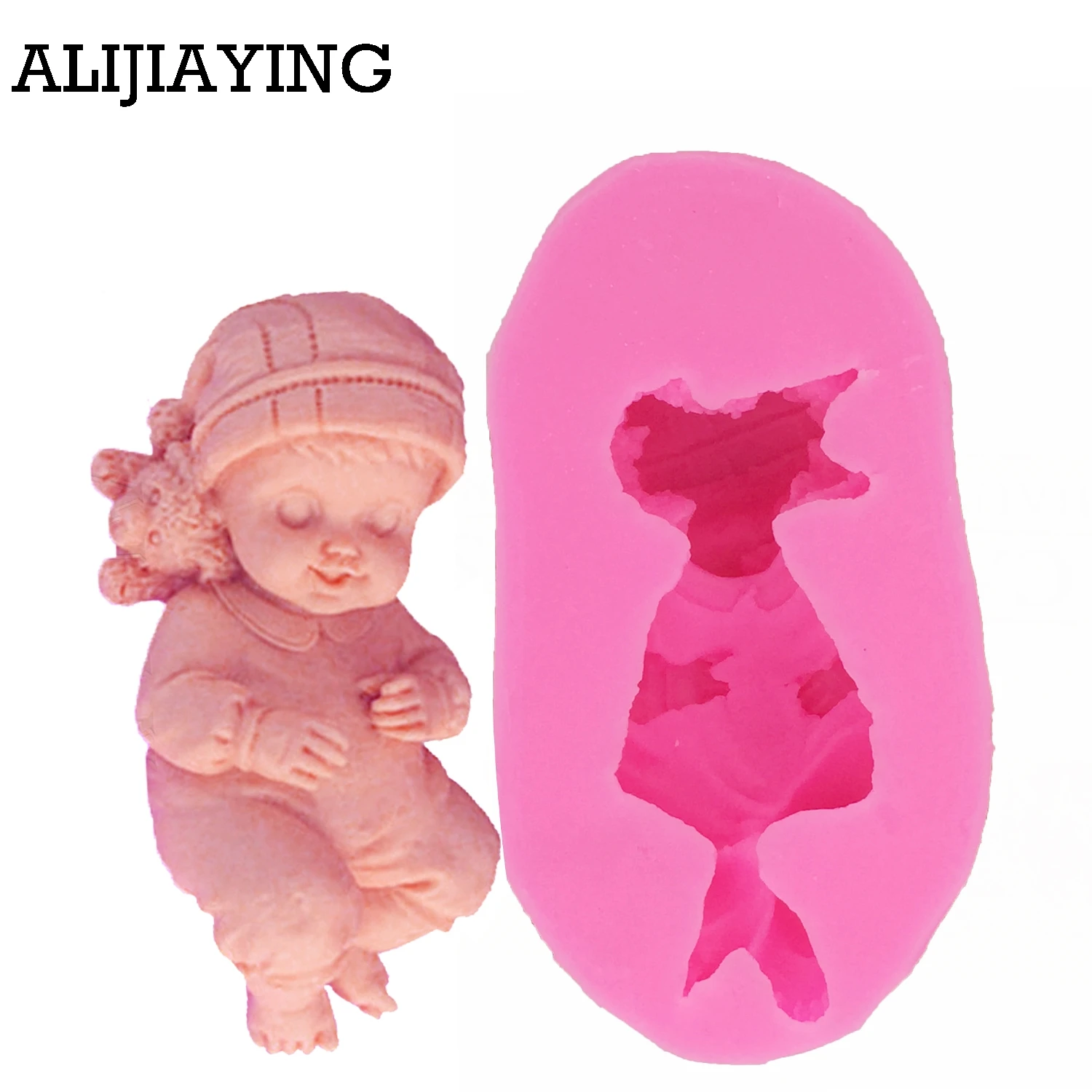 

M0173 3D Fondant Silicone Mold Sleeping Baby Gift Decorating Tool Chocolate Mould Silicon Soap Mold Party Cake Decor Supplies