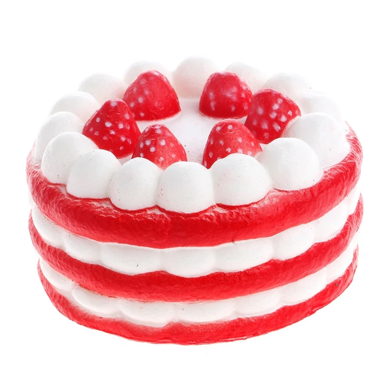 Squishy Jumbo symulacja truskawkowy tort urodzinowy Squishies PU powolne rośnie zabawa wycisnąć uzdrawiająca zabawka łagodzi stres zabawki dla dzieci